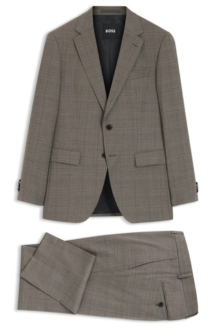 Slim fit raztegljiva volnena obleka s karo vzorcem