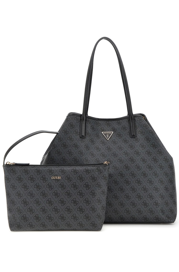 GUESS Eco Victtoria 4G logo tote torba Črna - Black 