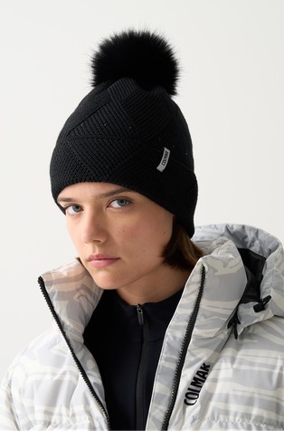 Wool-blend beanie with rhinestones