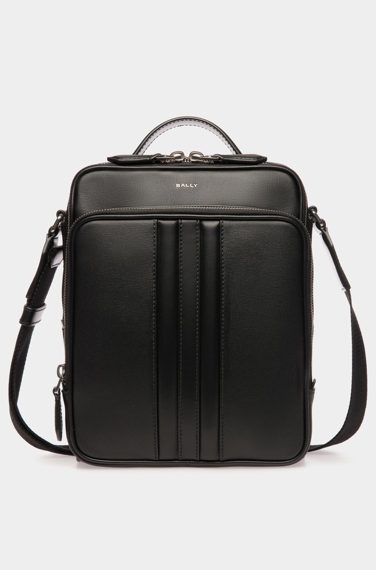BALLY Torba za čez ramo iz Ebano recikliranega usnja Črna - Black/Palladio 