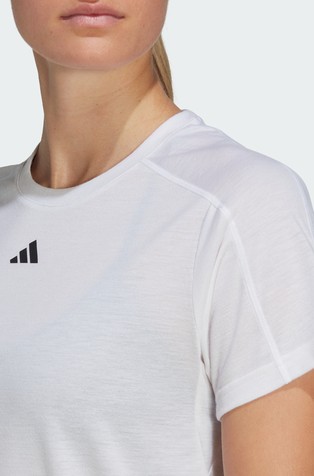 ADIDAS Aeroready Train Essentials Minimal Branding Tee White 4