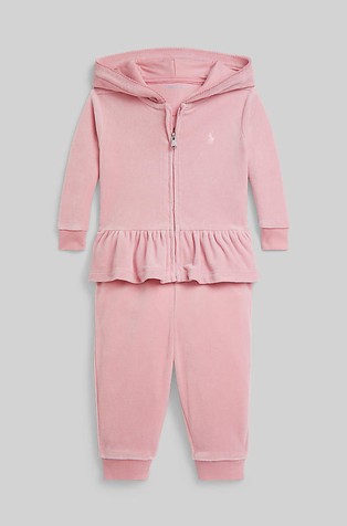 2-delni komplet jope s kapuco in trenirke iz velurja