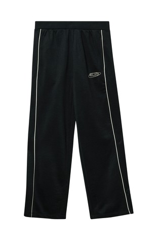 Jogging trousers in sporty sweat fabric with wide leg