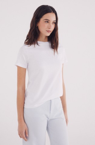 Cotton T-shirt with shoulder buttons