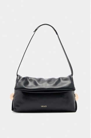 Faux-leather shoulder bag