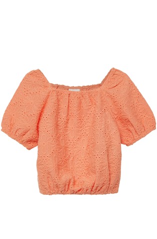 Bluza s cvetličnim vzorcem in napihnjenimi kratkimi rokavi