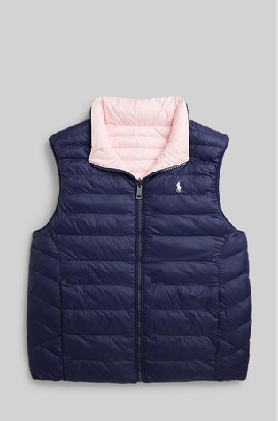 RALPH LAUREN P-layer 2 obojestranski prešit brezrokavnik Večbarvna - Newport Navy/Hint Of Pink 3