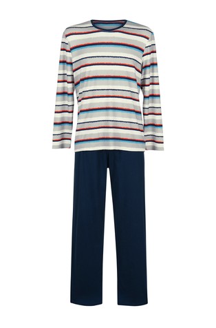 LISCA Mars pižama z dolgimi rokavi Večbarvna - Multi/Navy Blue 3