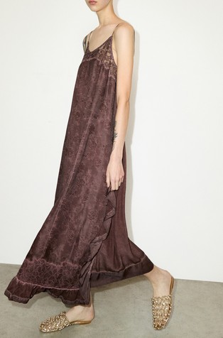 Lace-trimmed maxi dress
