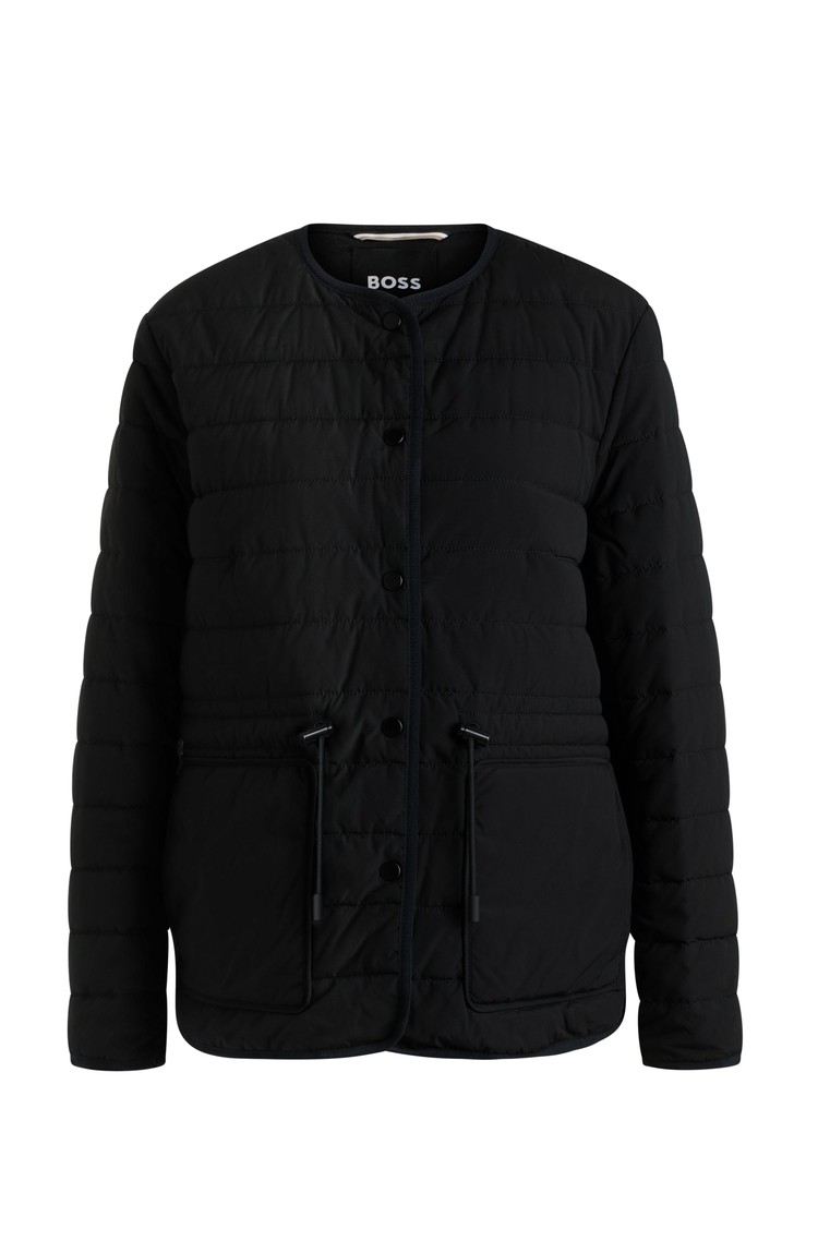 HUGO BOSS Water-repellent padded jacket with drawcord waist Black 
