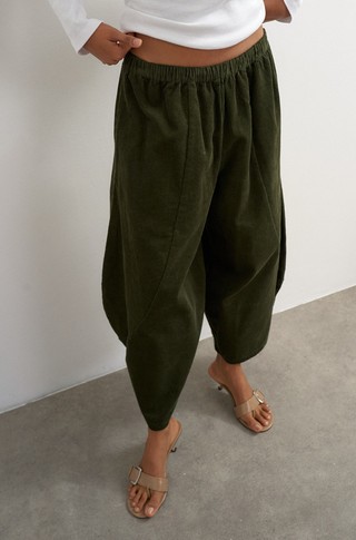 TSEVA cropped corduroy ovoide trousers