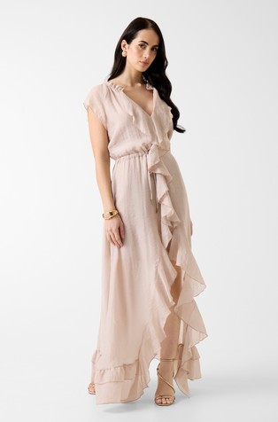 Dolga obleka z naborki