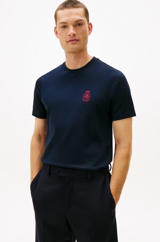 Crest Embroidery Interlock Knit T-Shirt