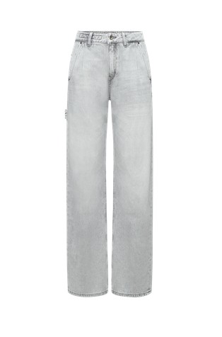 Ravne jeans hlače iz mešanice bombaža in liocela