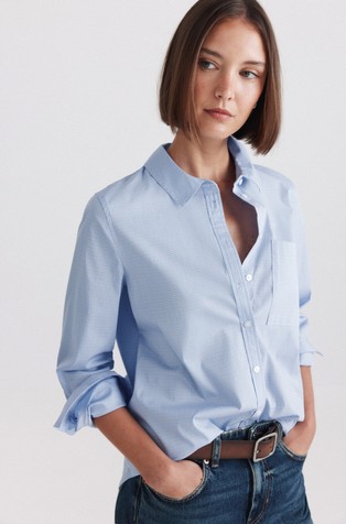 Checked cotton-blend shirt