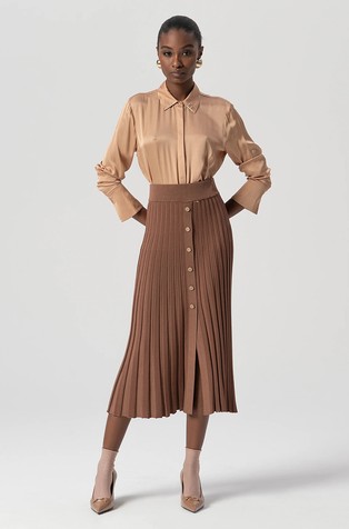 Pleteno plisirano krilo iz viskozne mešanice