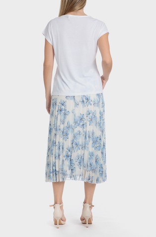 PUNT ROMA Plisirano krilo s cvetličnim vzorcem Večbarvna - White / Blue 4