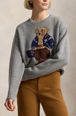 Polo Bear pleten pulover iz volne in kašmirja