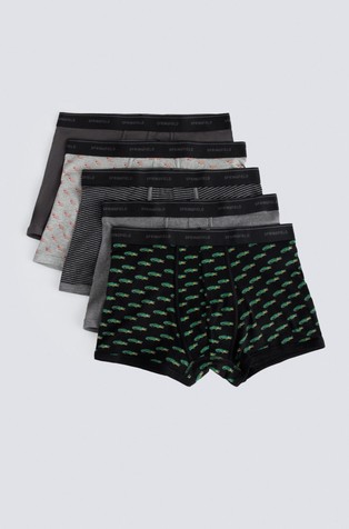 Paket 5 bombažnih boksaric z vzorcem
