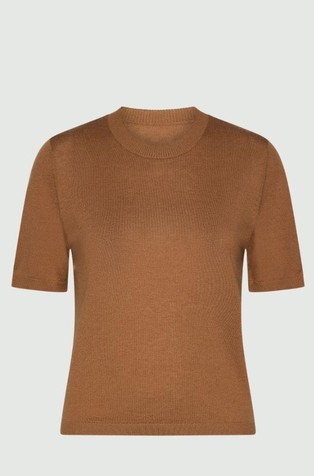 Extra-fine merino wool short sleeves top