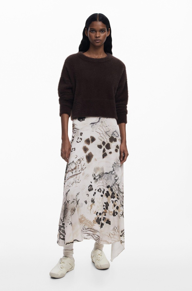 DESIGUAL Asymmetric 2-in-1 slip dress Multi 