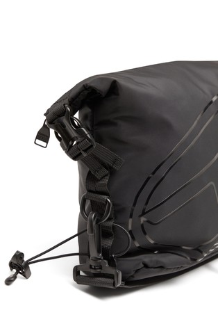 DIESEL Drape-Nylon crossbody bag with Oval D print Black 4