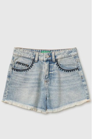 Denim kratke hlače z vezeninami