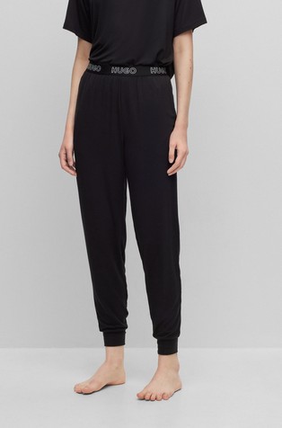Viscose pyjama bottom with logo waistband