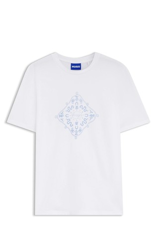 Crew-neck T-shirt in breathable cotton