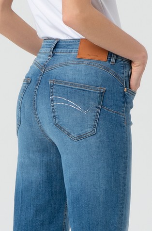 FRACOMINA Jeans straight with push-up effect and middle bleached wash Blue 4