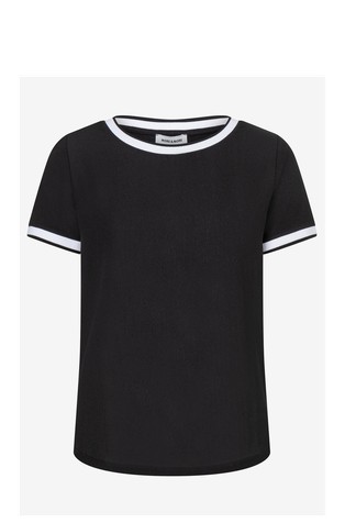 Bluza iz kombinacije tkanin s kontrastnimi obrobami