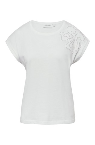 COMMA T-shirt with dropped shoulders and artwork White 4