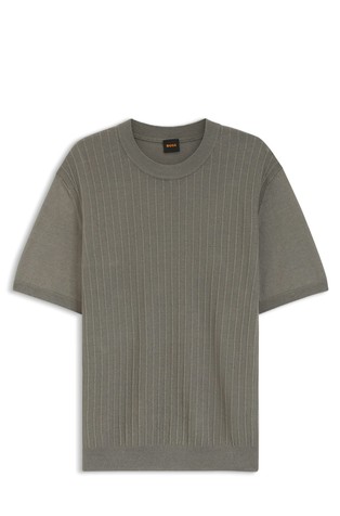 Relaxed linen-cotton T-shirt