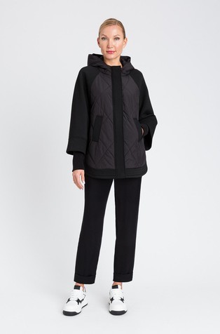 Krajši plašč iz scuba tkanine in najlona