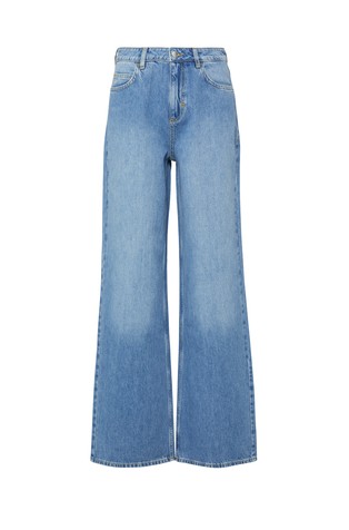 Široke jeans hlače z visokim pasom