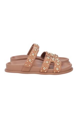 Tansy Leather Slide With Studs