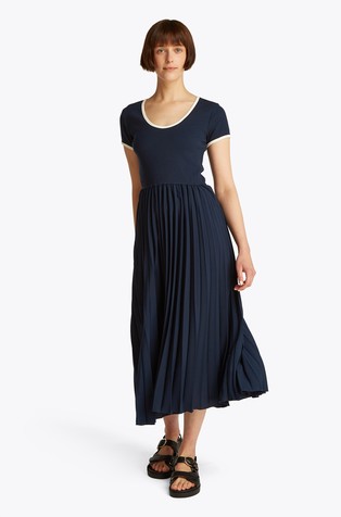 Pleated Fit And Flare Midi Dress