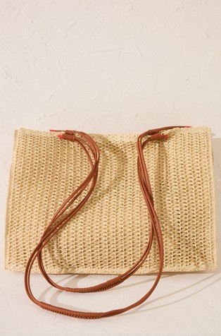 WOMEN'SECRET Large natural raffia handbag Beige 2