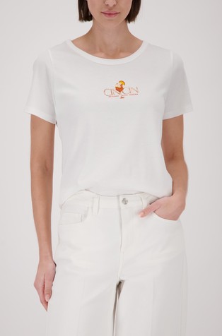 Cotton T-shirt with rhinestones