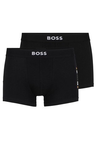 Two-pack of stretch-cotton trunks with logo waistbands
