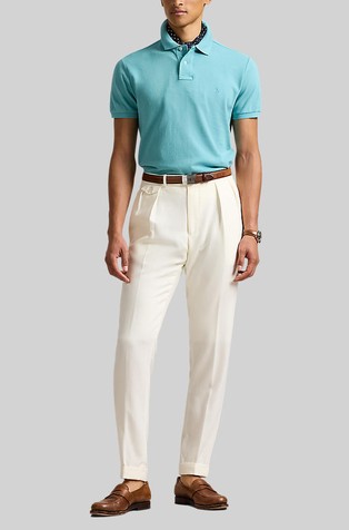 RALPH LAUREN Custom slim fit polo majica Modra - Deep Seafoam 3