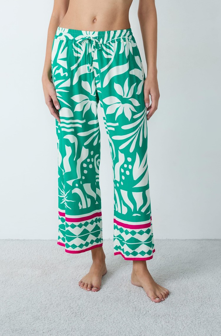 ETAM Faeza vzorčast spodnji del pižame Zelena - Green / White 