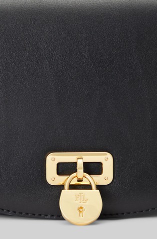 RALPH LAUREN Leather Medium Tanner Crossbody Bag Black 5