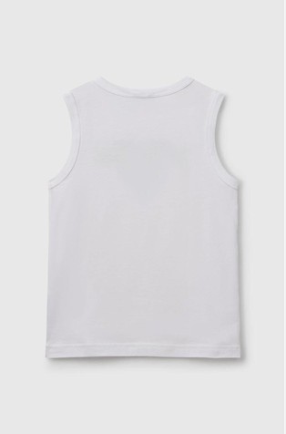 BENETTON Logo majica brez rokavov iz organskega bombaža Bela - White 2