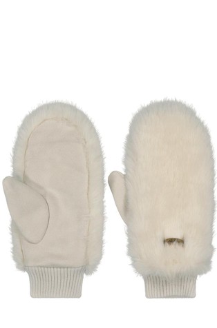 Fur mittens in faux-fur