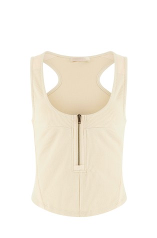 Top s širokim izrezom in zadrgo