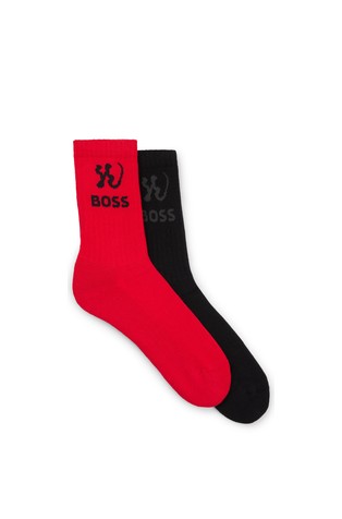 Two-pack of quarter-length socks with artwork logo
