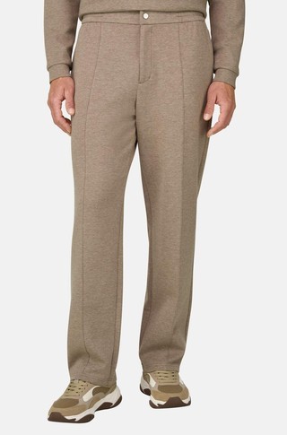 Joggers in Cotton Blend Scuba Mélange