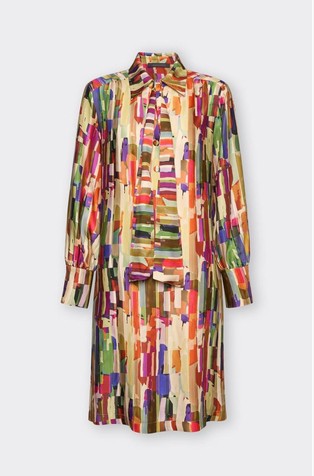 Patterned viscose shirt dress
