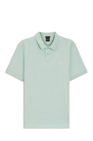 Stretch-cotton slim-fit polo shirt with logo patch